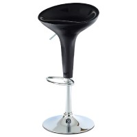 Barová židle  - chrom/plast černý  AUB-9002 BK